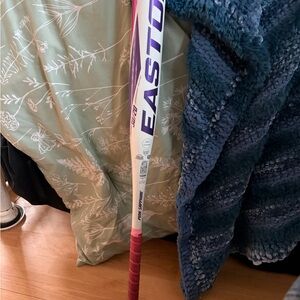 Easton White Bat with Pink and Purple Accents